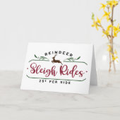 Rendier Sleigh Rides Kaart (Gele Bloem)