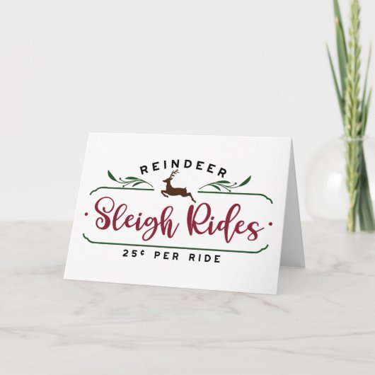 Rendier Sleigh Rides Kaart (Voorkant)