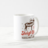 Rendier Sleigh Rides Vintage Kerstmis Koffiemok (Voorkant rechts)