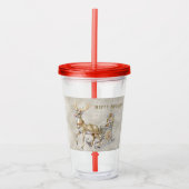 Rendier Sleigh Vakantie Acryl Tumbler Acryl Drinkbeker (Voorkant)