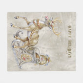 Rendier Sleigh Vakantie Fleece Deken (Voorkant (Horizontaal))