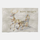 Rendier Sleigh Vakantie Keuken Handdoek (Horizontaal)