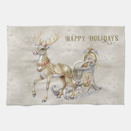 Rendier Sleigh Vakantie Keuken Handdoek