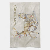 Rendier Sleigh Vakantie Keuken Handdoek (Verticaal)