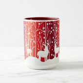 Rendier Sneeuw Kerstmug Mok (Midden)