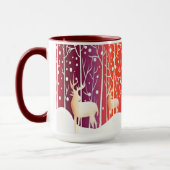 Rendier Sneeuw Kerstmug Mok (Links)