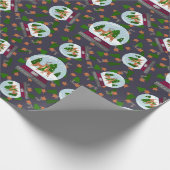 Rendier Sneeuwbollen Cadeaupapier (Hoek)