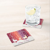 Rendier Sneeuwvakantie Kartonnen Onderzetters (Insitu)