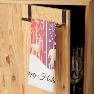 Rendier Sneeuwvakantie Theedoek