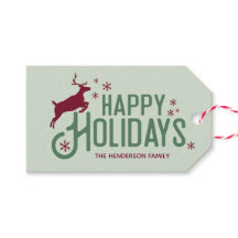 Rendier sneeuwvlok Kerst Holiday Label