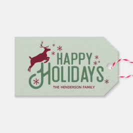 Rendier sneeuwvlok Kerst Holiday Label Cadeaulabel