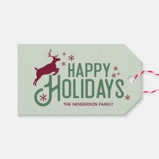 Rendier sneeuwvlok Kerst Holiday Label Cadeaulabel