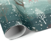 Rendier Sneeuwvlok Kerstliedje Cadeauverpakking Cadeaupapier (Rol Hoek)