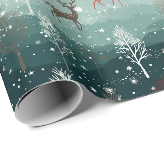 Rendier Sneeuwvlok Kerstliedje Cadeauverpakking Cadeaupapier (Rol Hoek)