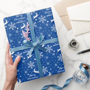 Rendier Sneeuwvlok Kies Je Kleur Kerstmis Cadeaupapier