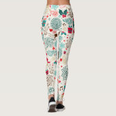  rendier sneeuwvlokken kleurrijke kerst leggings (Achterkant)