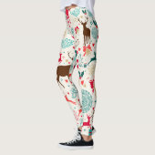  rendier sneeuwvlokken kleurrijke kerst leggings (Links)