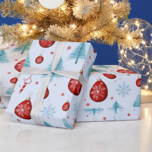 Rendier Sneeuwvlokken Ornamenten Groene Kerst Cadeaupapier