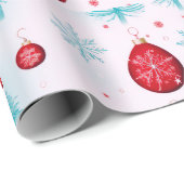 Rendier Sneeuwvlokken Ornamenten Witte Kerst Cadeaupapier (Rol Hoek)