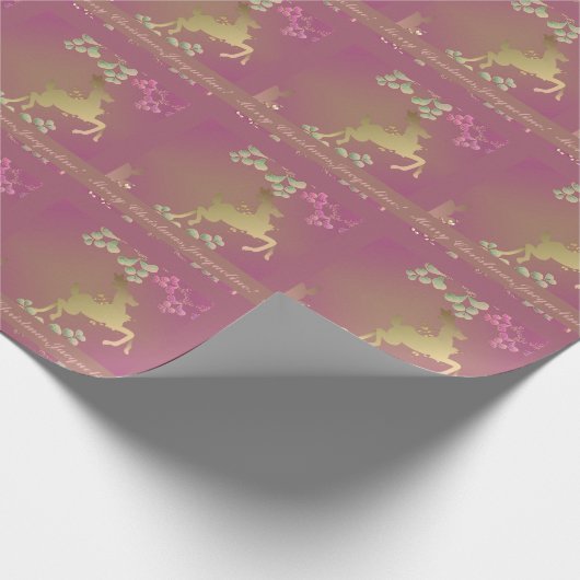 Rendier & Sneeuwvlokken Paarse inpakpapier (Hoek)