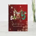 rendier,Snowman,Snowflakes Red Feestdagen Kaart<br><div class="desc">Reindester,  sneeuwpop en sneeuwvlokken op rode achtergrond maken dit tot een perfecte kerstkaart of feestelijke wenskaart voor vrienden en familie.</div>