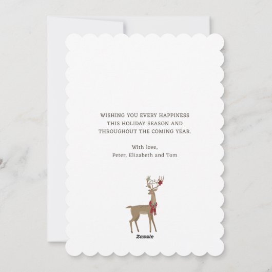 Rendier Snowy Forest Happy New Year Kaart (Achterkant)
