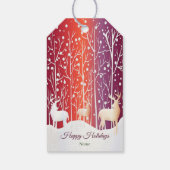 Rendier Snowy Holiday Gift Label Cadeaulabel (Achterkant)