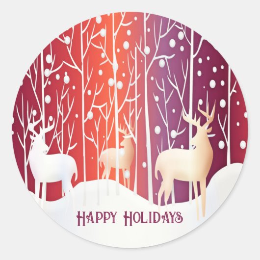 Rendier Snowy Holiday Sticker (Voorkant)