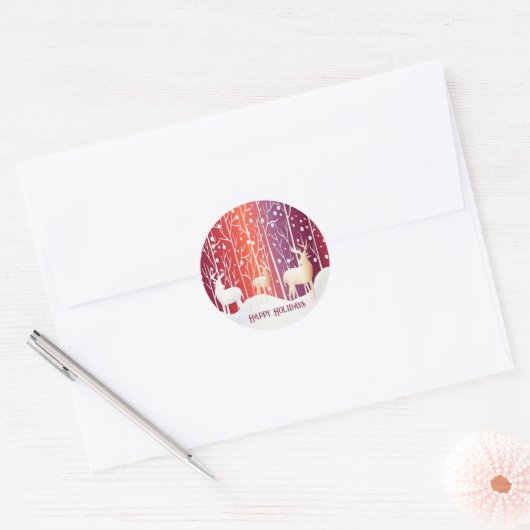 Rendier Snowy Holiday Sticker (Envelop)