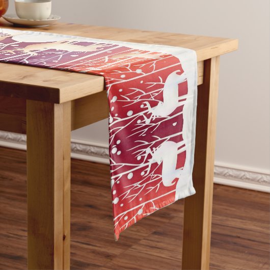 Rendier Snowy Holiday Table Runner Lange Tafelloper (Voorbeeld)
