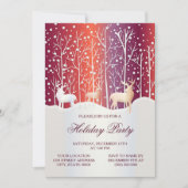 Rendier Snowy Kerstfeest Vakantie uitnodiging (Voorkant)