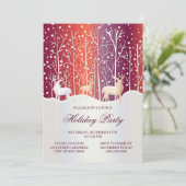 Rendier Snowy Kerstfeest Vakantie uitnodiging (Staand voorkant)