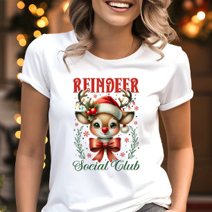 Rendier Social Club Coquette Kerstmis Tri-Blend Shirt