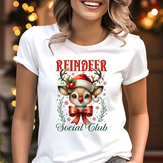Rendier Social Club Coquette Kerstmis Tri-Blend Shirt