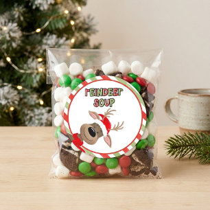Rendier Soep Kerst Heet Cacao Ronde Sticker