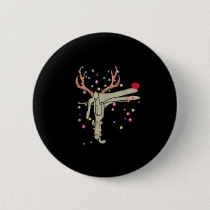 Rendier Speculum Verpleegster Grappig Kerstmis Obg Ronde Button 5,7 Cm