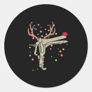 Rendier Speculum Verpleegster Grappig Kerstmis Obg Ronde Sticker