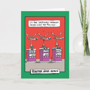 Rendier SpelletjesShow Humor Wenskaart Feestdagen Kaart