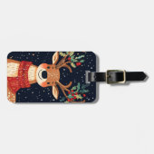 Rendier Starry Christmas Twinkle Night Bagagelabel (Voorkant horizontaal)