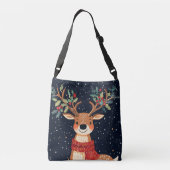 Rendier Starry Christmas Twinkle Night Crossbody Tas (Achterkant)