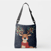 Rendier Starry Christmas Twinkle Night Crossbody Tas (Voorkant)