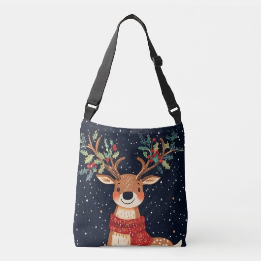 Rendier Starry Christmas Twinkle Night Crossbody Tas (Voorkant)