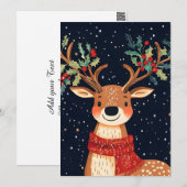 Rendier Starry Christmas Twinkle Night Feestdagenkaart (Voorkant / Achterkant)