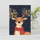 Rendier Starry Christmas Twinkle Night Feestdagenkaart (Staand voorkant)