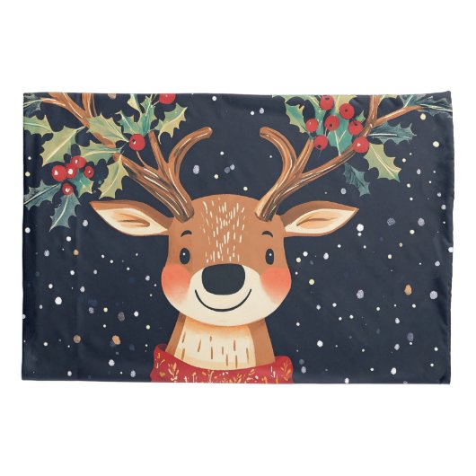 Rendier Starry Christmas Twinkle Night Kussensloop (Achterkant)