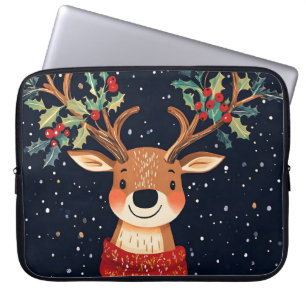 Rendier Starry Christmas Twinkle Night Laptop Sleeve