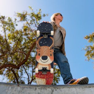 Rendier Starry Christmas Twinkle Night Persoonlijk Skateboard