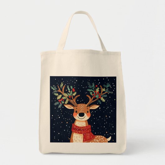 Rendier Starry Christmas Twinkle Night Tote Bag (Voorkant)
