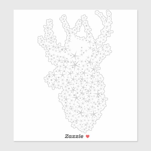 Rendier Stars Kerstmis Sticker (Vel)