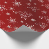 rendier, ster, sterren, sneeuwvlok, kerst cadeaupapier (Hoek)